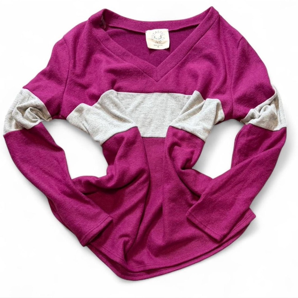 Brushed Knit Colorblock Top - Picture 2 of 16